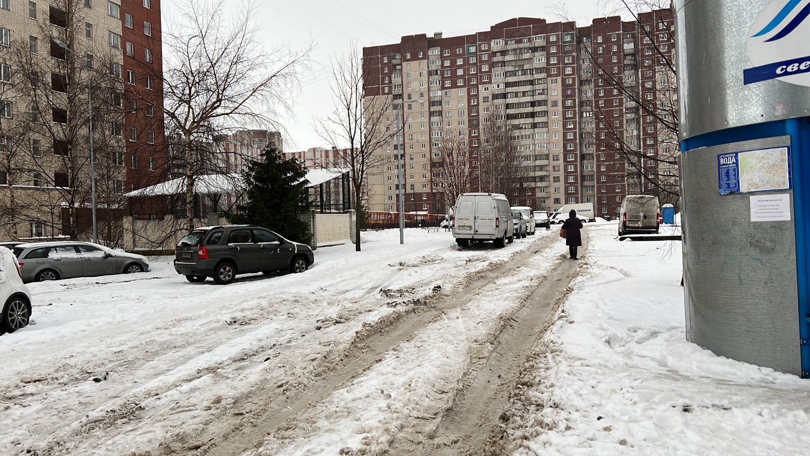 Петербуржцы возмущены сломанными ограждениями зеленых зон после уборки снега